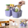 Boxonly Portable Bathroom Storage Basket - Bamboo Handle Organizer for
