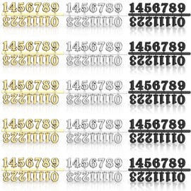 JUNRU 15 Pieces Clock Numerals Kit in Black Silver Gold DIY Digital Clock Numbers Clock Hands Replacement Parts Clock Accessories for Home Art Decor (Arabic Numerals)