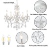 Crystal White Chandelier, Ceramic White Hanging Pendant Light,Crystals Pendant and