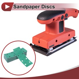 HEROFFIX 50Pcs Sanding Discs Wet Dry Waterproof Hook & Loop Sandpaper for Woodworking, Automotive Refinishing 7.80"x2.76" 8 Hole 1500 Grit Green White Corundum