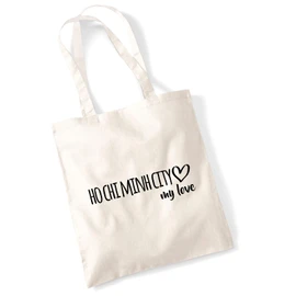 huuraa Jute Bag Ho Chi Minh City My Love Bag Cotton 10 Litres for All Fans of Ho Chi Minh City Vietnam Gift Idea for Friends and Family, natural