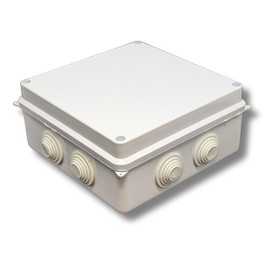 Lumonic Junction Box White 150 x 150 x 70 mm with 8 Openings I Surface-Mounted Junction Box IP65 I Connection Box, Terminal Box, Junction Box for Indoor and Outdoor Use