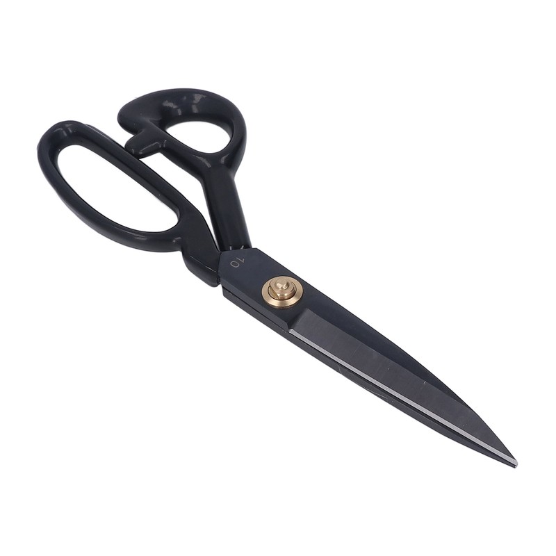 Sewing Scissors 10in Black High Manganese Steel Iron Ergonomic Curved