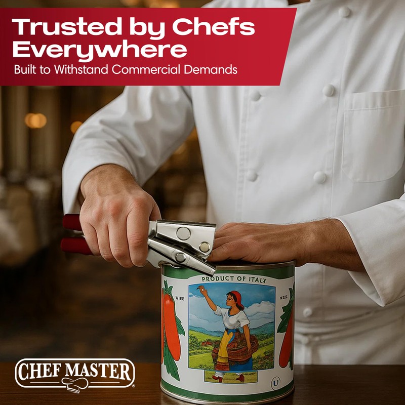 Chef-Master Commercial Can Opener, Multi-Purpose Can-Opener Manual, Easy Turn Anti-slip