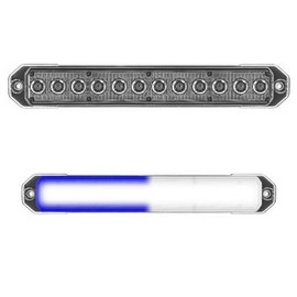 SpeedTech Lights Z-12 TIR LED Surface Mount Emergency Strobe Light – 12 LEDs 36W Emergency Strobe Light for Tow, Fire, Police, EMS, Construction, and Utility Vehicles (Blue/Clear)