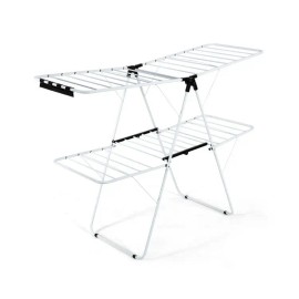 Single Tier Foldable Metal Clothes Drying Rack with Adjustable Gullwing Design Standing Typecolor: as show
