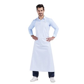 Nanxson CF3113 Unisex Waterproof Work Apron Bib Apron Meat Apron Butcher Apron for Industry Butchers Cleaning, White