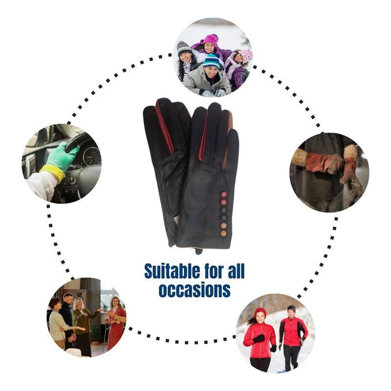 Vera Tucci TIFFANY G01 Leather Multi Colour Button & Fingers