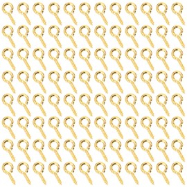Shapenty Mini Metal Screw Eye Pin Hook Small Hoop Peg for Resin Keychain Crafts Christmas Ornaments Earring Necklace Bead Charm Jewelry Making Projects Cork Bottles,150PCS (8x4mm, Gold)