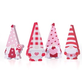 OLANRUN Valentines Day Decorations: 4 PCS Valentine Gnome Decor, Valentines Day Tiered Tray Decor Set Wooden Gnome, Valentines Day Decorations for The Home Table
