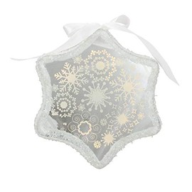 Northlight 9" White Pre-Lit LED Sparkle Snowflake Scene Christmas Ornament