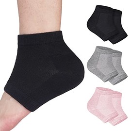tifanso 3 pares de calcetines hidratantes para el talón para pies secos y agrietados, calcetines de gel para reparar la humedad para mujeres, talones 