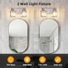 Haolaike 2 Lights Crystal Bathroom Vanity Light Modern Chrome Bathroom