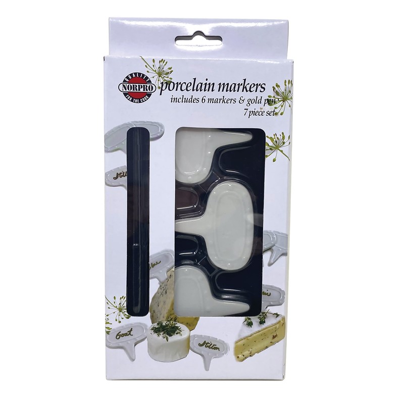 Norpro 347 Cheese Marker Set with Pen, 7-Piece,White