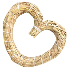 EXCEART Straw Heart Wreath Form 30CM Heart Shape Natural Grapevine Wreath Ring DIY Craft Vines Base Grapevine Roll Christmas Wreath Door Garland