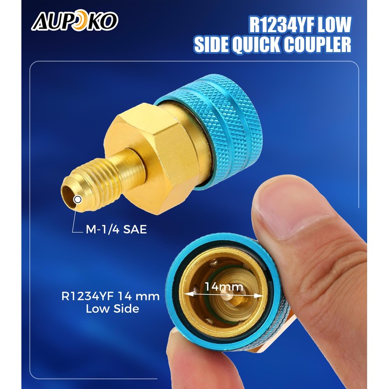 Aupoko R1234YF to R134A Low Side Quick Coupler 14mm, R12
