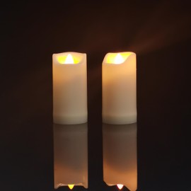 2 Pack LED Flameless Candles Battery Operated Outdoor LED LightFake Flickering Waterproof Candles for Home Decorations Garden Decor Wedding Party Christmas Party (2 inch x 4 inch with timer)