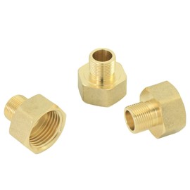 1/2 to 3/8 inch reducer faucet adapter - compressed brass pipe fittings, 3/8 "male to 1/2" female water supply pipe adapter for RV kitchen water supply pipes, compatible with 3 water pipe fittings