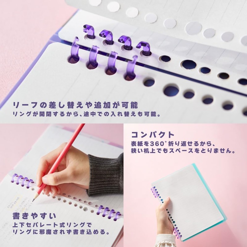 King Jim 9854TTENE-002 Ring Notebook, Tefline, Neo, A5, Green