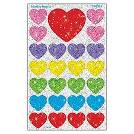 TREND ENTERPRISES, INC. Sparkle Hearts superShapes Stickers-Sparkle, 100 ct
