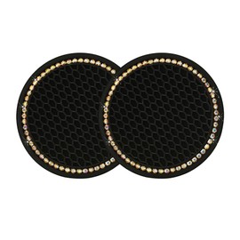 2X Bling Cup Coaster, Car Auto Bling Rhinestone Cup Holder 7 cm(2.75 inch) Anti-Slip Insert Coaster Crystal Rhinestone Drink Car Cup Ensuring Clean and Organized Interiors for Women Girls