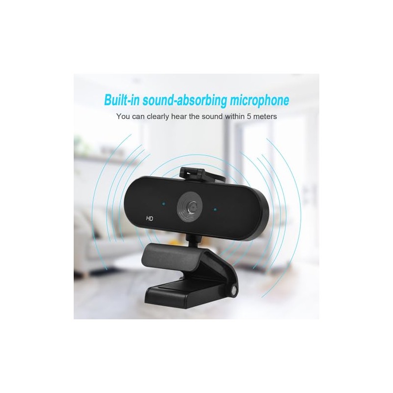 Rosvola Webcam 2K Cámara Web 5MP con Micrófono para Ordenador