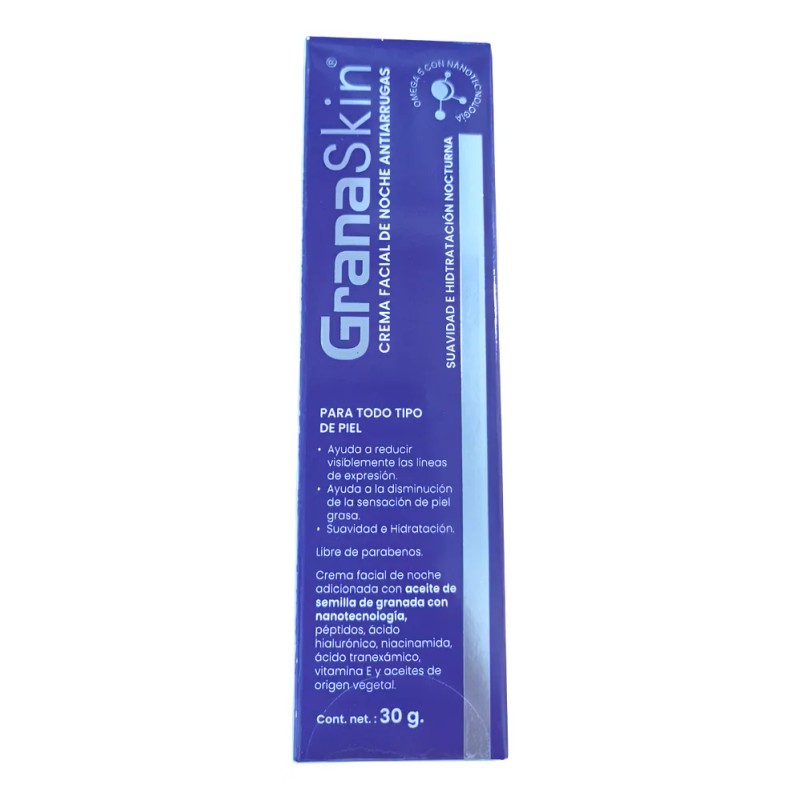 Crema Facial Antiarrugas Noche GranaSkin Aceite Granada 30g Todo Tipo