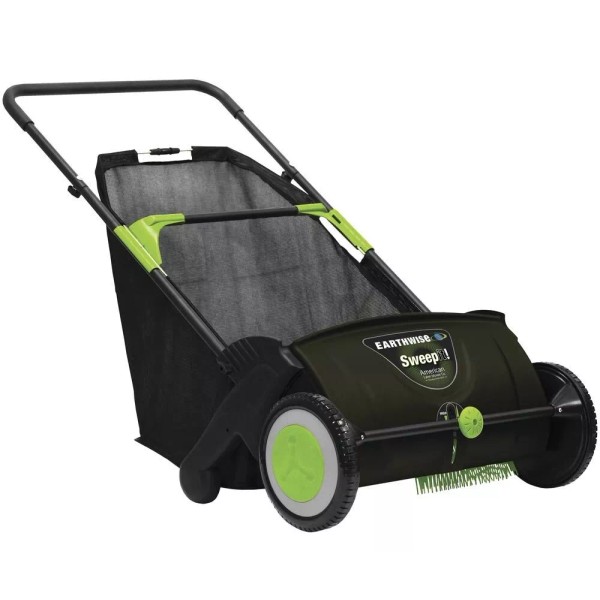 Earthwise 21" Foldable Large Garden Lawn Sweeper Adjustable Height 26