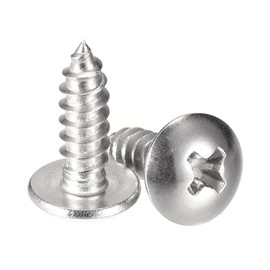 sourcing map Phillips Head Self Tapping Screws, #8 x 1/2" 304 Stainless Steel Wood Sheet Metal Screw 50pcs