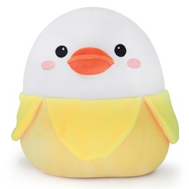 LXSLFY 11inch Banana Animal Plush, Stuffed Animals Kawaii Pillow, Gifts for Kids Girls Boys (Duck2, 11IN)