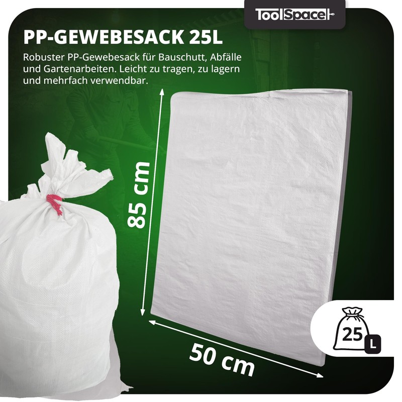ToolSpace Fabric Bags Construction Rubble Bags 5 x Grain Bags