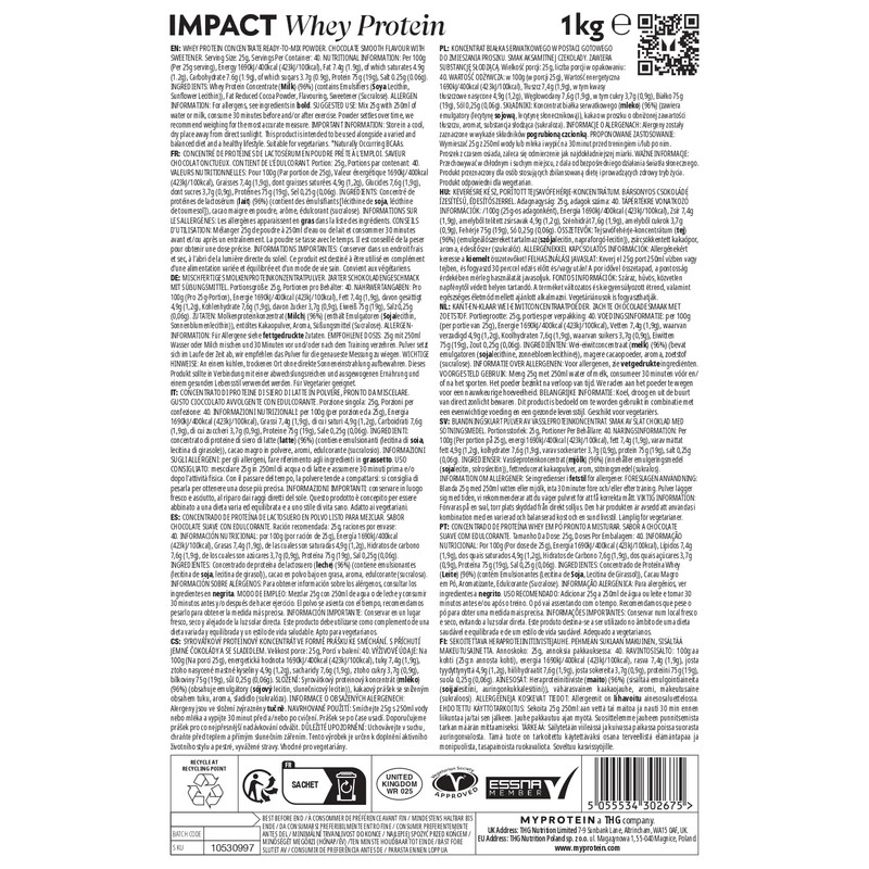Myprotein Myprotein Impact Whey Protein Powder, 2.2 Lbs (30 Servings)