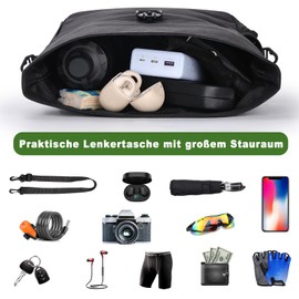 GXCROR Bicycle Handlebar Bag, 9 L, Bicycle Bag, Handlebar Bag, Bicycle Handlebar Bag with Shoulder Strap