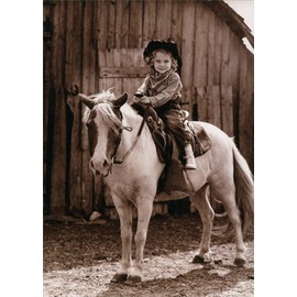 Little Girl On Horse - Avanti America Collection Birthday Card