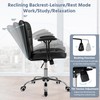 Yaheetech Mid Back Faux Leather Office Chair Adjustable Tilting Vanity