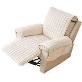 KBIBCK Armchair Protector for Recliner Chair, 53 x 190 cm, Armchair Protector for TV Chair, 1 Seater TV Chair Protective Cover with Pockets and Elastic Band, Armrest Covers Sofa, Armrest Protector