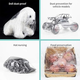 Disposable Shower Caps, Clear Plastic, 100-Pack, Waterproof Bath Hair Caps for Salon, Hotel, Spa