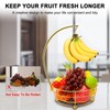 Livabber Countertop Fruit Basket Bowl with Banana Hanger, Modern Standing