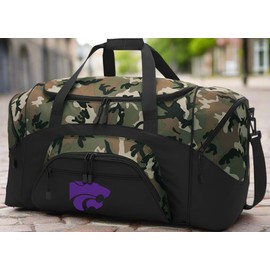 Large Kansas State Duffle Bag K-State Gym Bags or Suitcase Purple (Camo)