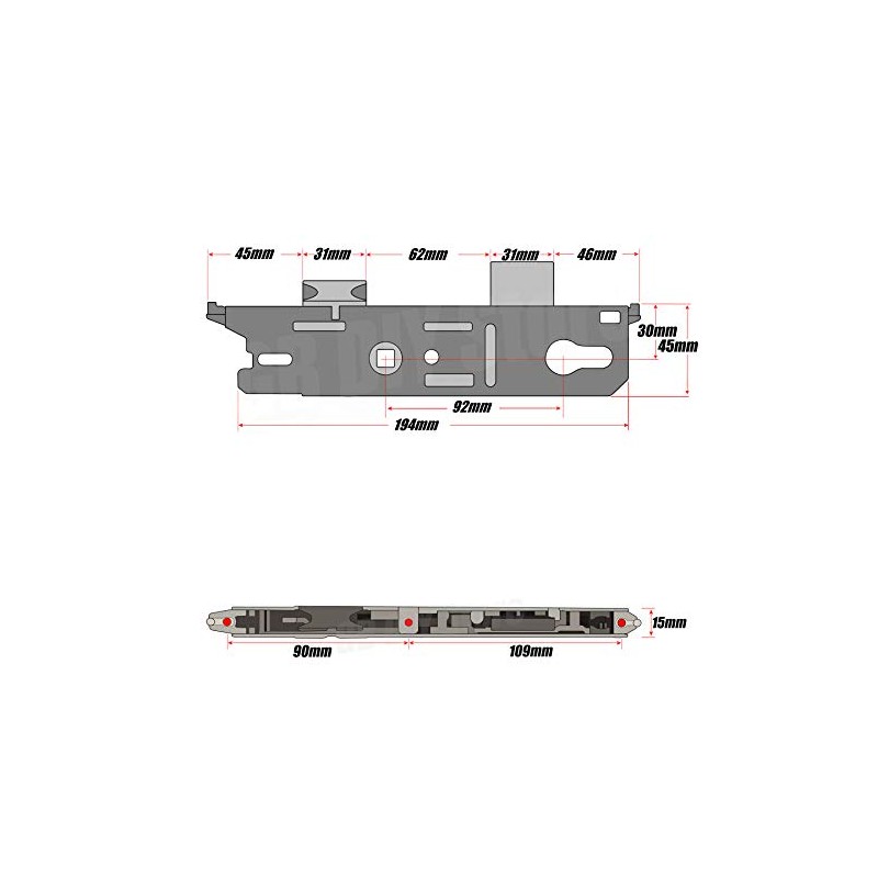 Fuhr 856 Replacement Door Lock Gearbox Centre Case 30mm Backset