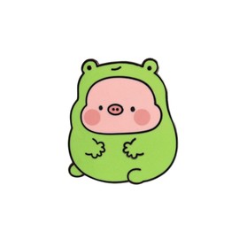 ToastedInk Pig dressed as Frog Enamel Pins Cute Animal Stuff – 1-Inch Cute Pins for Bags Backpack Pins – Rose Gold Plated Enamel Pin Funny Pins for Teens, Adults – Rubber Clasp Pins for Backpack