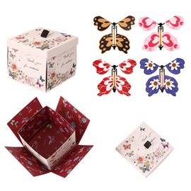 KASESSS Explosion Gift Box with Butterfly Fluttering, Creative Exploding Gift Box, Butterfly Surprise box, DIY Explosion Gift Boxes for Anniversary, Birthday, Valentine's Day and Wedding