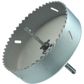 6" Carbide Hole Saw Kit (152mm) with Tungsten Hole Saw, SDS Plus Arbor with Masonry TCT Pilot Drill for Concrete, Cement, Ceramic, Tile, Brick, Drywall, Plaster, and Ceilings.