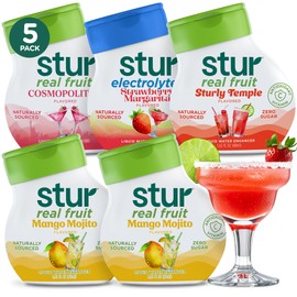 Stur Liquid Water Enhancer | Mocktail Variety Pack | Naturally Sweetened | Sugar Free | Zero Calories | Keto | Vegan | 5 Bottles, Makes 120 Drinks