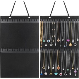 Hanging Necklaces Holder, Large  Organizer for Necklaces, Bracelets, and Ankles, Necklaces Display Storage Hanger for Wall, Closet and Door - Color: Earrings Holder