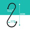 12 S Hooks Small Black Flat 8 cm - Maximum