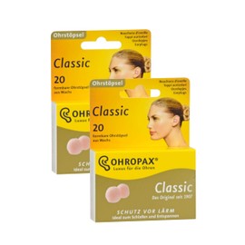 OHROPAX Wax, classic earplugs, 40 pieces (2 x 20 pieces - pack of 2)