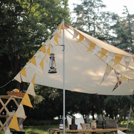 SOREIA Camping Flags, Canvas, Triangle Flags, Camp Flags, Ornaments, 16 Sheets, Approx. 24.8 ft (6.2 m) Length, Tent Decoration, Outdoor, Garden, Flag, Garland, Washable, Recyclable, Banner,