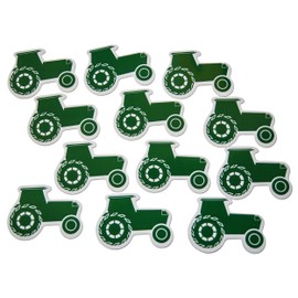 Novel Merk Farm Tractor Green Teacher Decorations Small Refrigerator Magnets Set Party Favors & Carnival Prizes Miniature Design (12 Pieces)