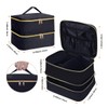 TANPADUAJI Double Layer Travel Makeup Bag Portable Large Cosmetic Case